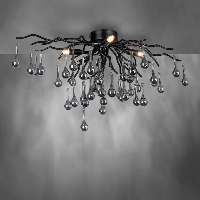 Paul Neuhaus 8090-18 - Pritrjen lestenec ICICLE 4xG9/40W/230V 30x60 cm črna
