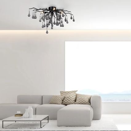 Paul Neuhaus 8090-18 - Pritrjen lestenec ICICLE 4xG9/40W/230V 30x60 cm črna