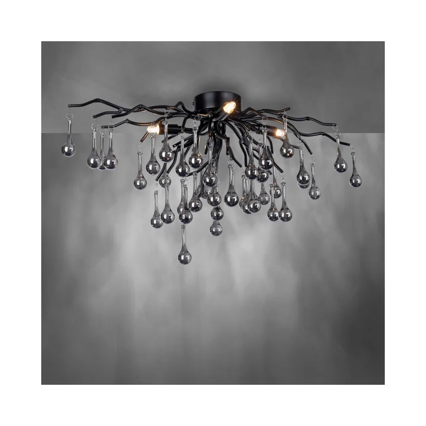 Paul Neuhaus 8090-18 - Pritrjen lestenec ICICLE 4xG9/40W/230V 30x60 cm črna