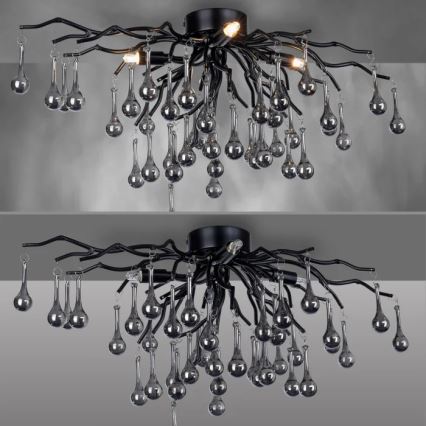 Paul Neuhaus 8090-18 - Pritrjen lestenec ICICLE 4xG9/40W/230V 30x60 cm črna