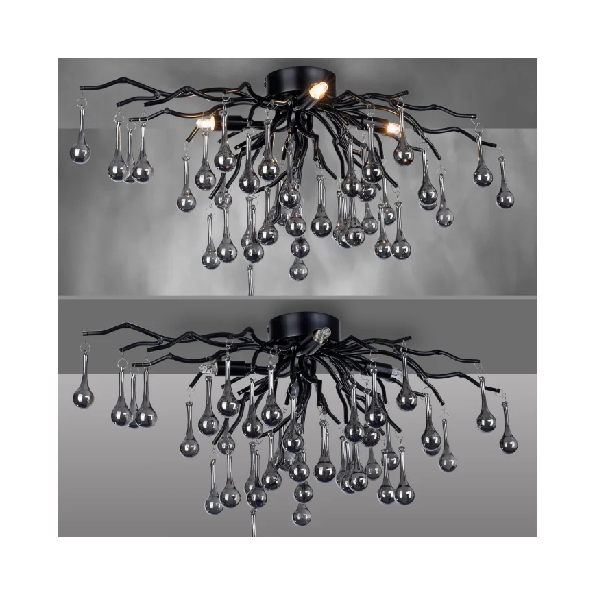 Paul Neuhaus 8090-18 - Pritrjen lestenec ICICLE 4xG9/40W/230V 30x60 cm črna