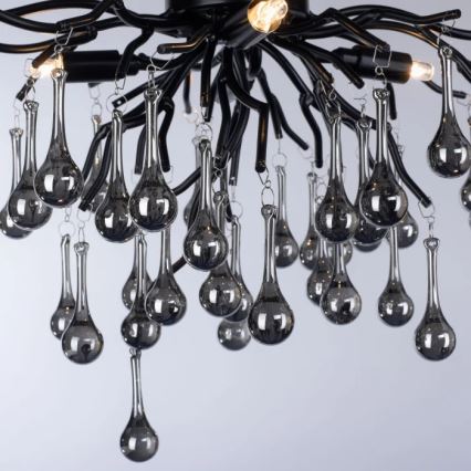 Paul Neuhaus 8090-18 - Pritrjen lestenec ICICLE 4xG9/40W/230V 30x60 cm črna