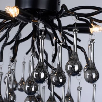 Paul Neuhaus 8090-18 - Pritrjen lestenec ICICLE 4xG9/40W/230V 30x60 cm črna