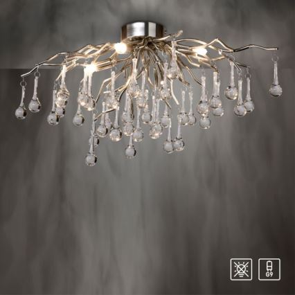 Paul Neuhaus 8090-55 - Nadgradni lestenec ICICLE 4xG9/40W/230V 30x60 cm sijajni krom