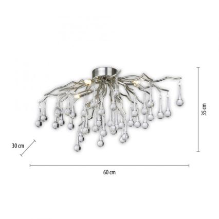 Paul Neuhaus 8090-55 - Nadgradni lestenec ICICLE 4xG9/40W/230V 30x60 cm sijajni krom