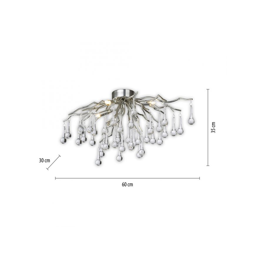 Paul Neuhaus 8090-55 - Nadgradni lestenec ICICLE 4xG9/40W/230V 30x60 cm sijajni krom