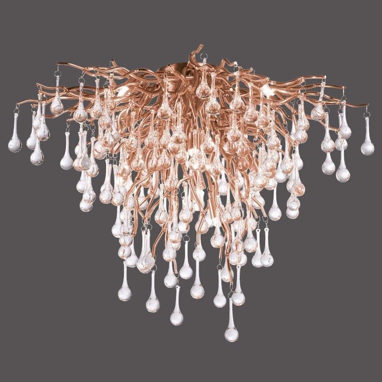 Paul Neuhaus 8091-11 - Nadgradni lestenec ICICLE 9xG9/40W/230V pr. 50 cm medenina