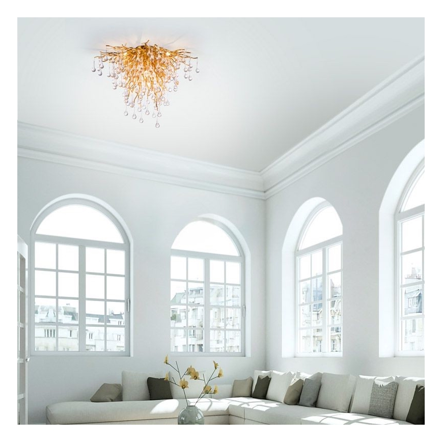 Paul Neuhaus 8091-11 - Nadgradni lestenec ICICLE 9xG9/40W/230V pr. 50 cm medenina