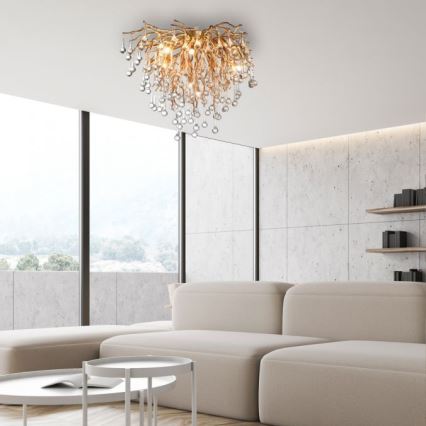 Paul Neuhaus 8091-11 - Nadgradni lestenec ICICLE 9xG9/40W/230V pr. 50 cm medenina