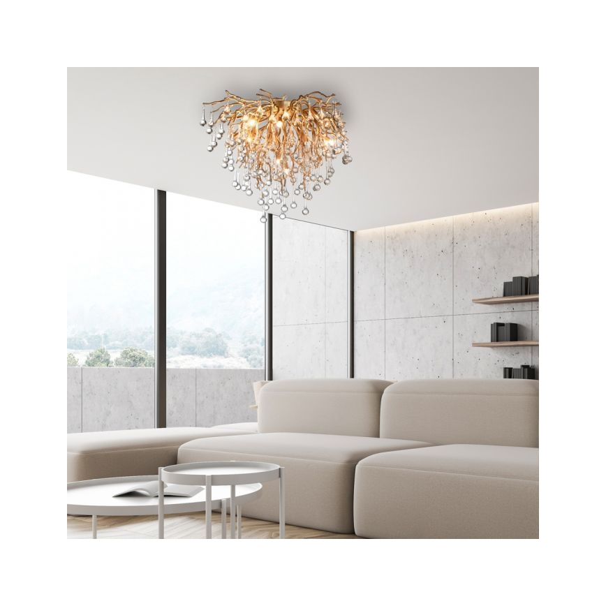 Paul Neuhaus 8091-11 - Nadgradni lestenec ICICLE 9xG9/40W/230V pr. 50 cm medenina
