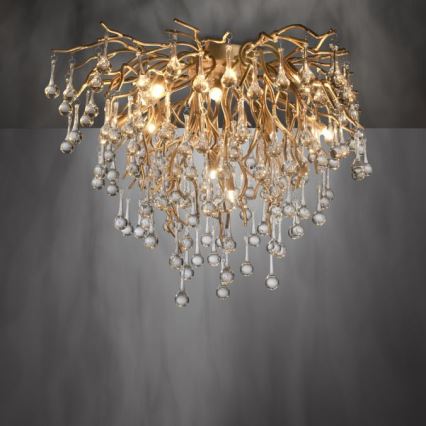Paul Neuhaus 8091-11 - Nadgradni lestenec ICICLE 9xG9/40W/230V pr. 50 cm medenina