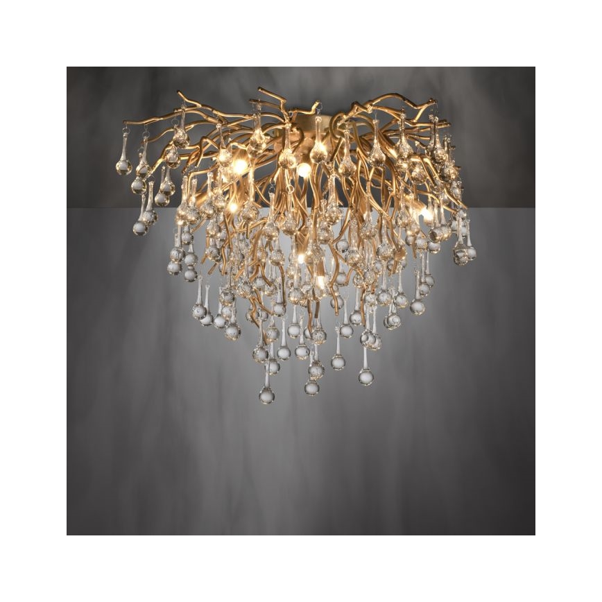 Paul Neuhaus 8091-11 - Nadgradni lestenec ICICLE 9xG9/40W/230V pr. 50 cm medenina