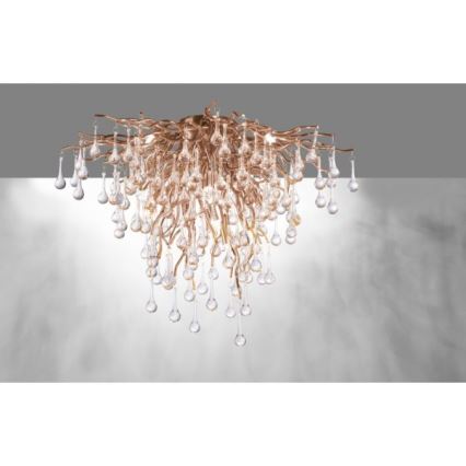 Paul Neuhaus 8091-11 - Nadgradni lestenec ICICLE 9xG9/40W/230V pr. 50 cm medenina