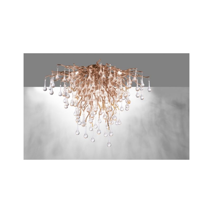 Paul Neuhaus 8091-11 - Nadgradni lestenec ICICLE 9xG9/40W/230V pr. 50 cm medenina