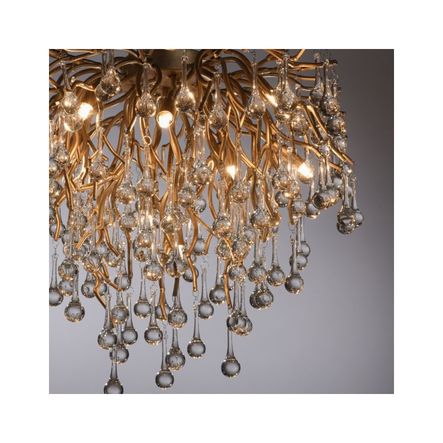 Paul Neuhaus 8091-11 - Nadgradni lestenec ICICLE 9xG9/40W/230V pr. 50 cm medenina