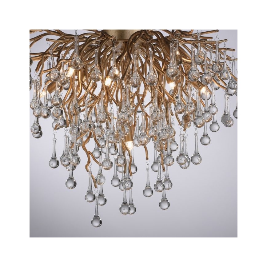 Paul Neuhaus 8091-11 - Nadgradni lestenec ICICLE 9xG9/40W/230V pr. 50 cm medenina