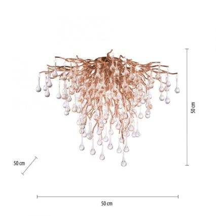 Paul Neuhaus 8091-11 - Nadgradni lestenec ICICLE 9xG9/40W/230V pr. 50 cm medenina