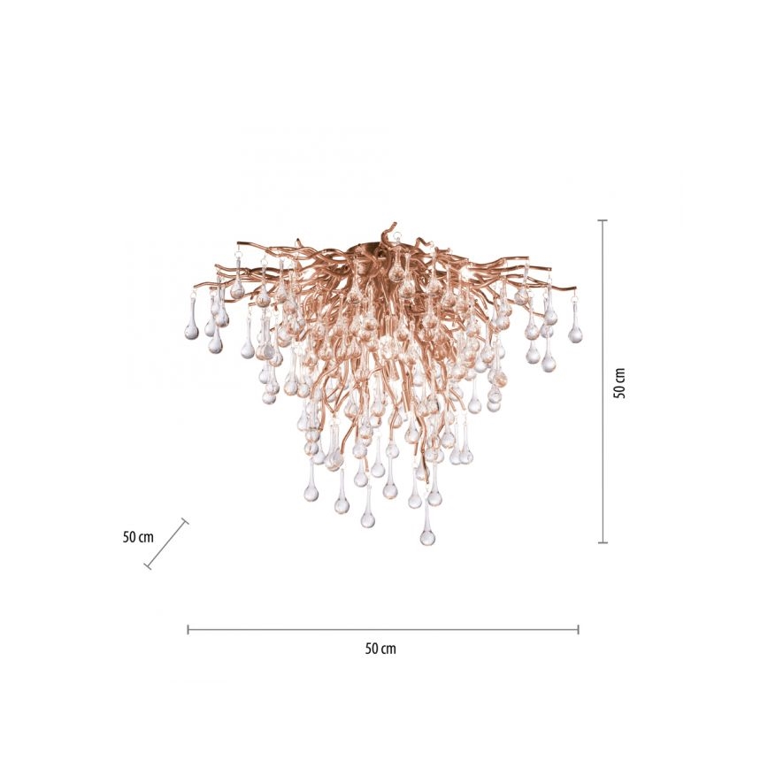 Paul Neuhaus 8091-11 - Nadgradni lestenec ICICLE 9xG9/40W/230V pr. 50 cm medenina