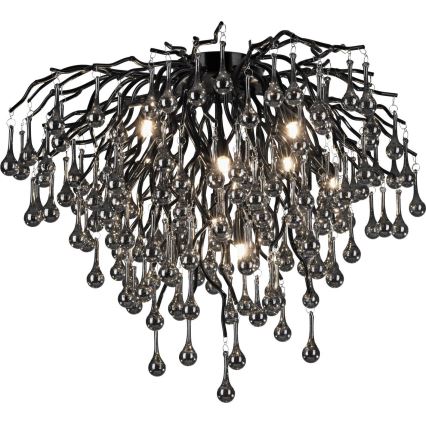 Paul Neuhaus 8091-18 - Pritrjen lestenec ICICLE 9xG9/40W/230V premer 50 cm črna
