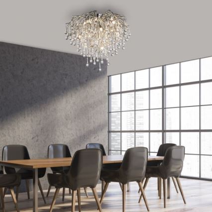 Paul Neuhaus 8091-55 - Nadgradni lestenec ICICLE 9xG9/40W/230V pr. 50 cm sijajni krom