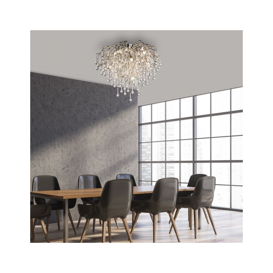Paul Neuhaus 8091-55 - Nadgradni lestenec ICICLE 9xG9/40W/230V pr. 50 cm sijajni krom