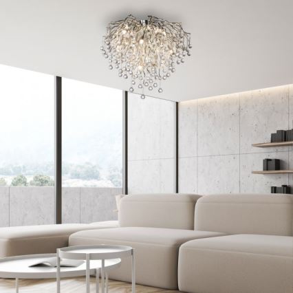 Paul Neuhaus 8091-55 - Nadgradni lestenec ICICLE 9xG9/40W/230V pr. 50 cm sijajni krom