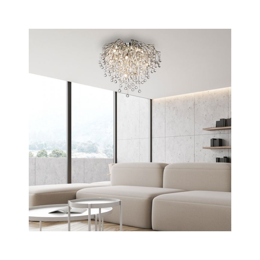 Paul Neuhaus 8091-55 - Nadgradni lestenec ICICLE 9xG9/40W/230V pr. 50 cm sijajni krom