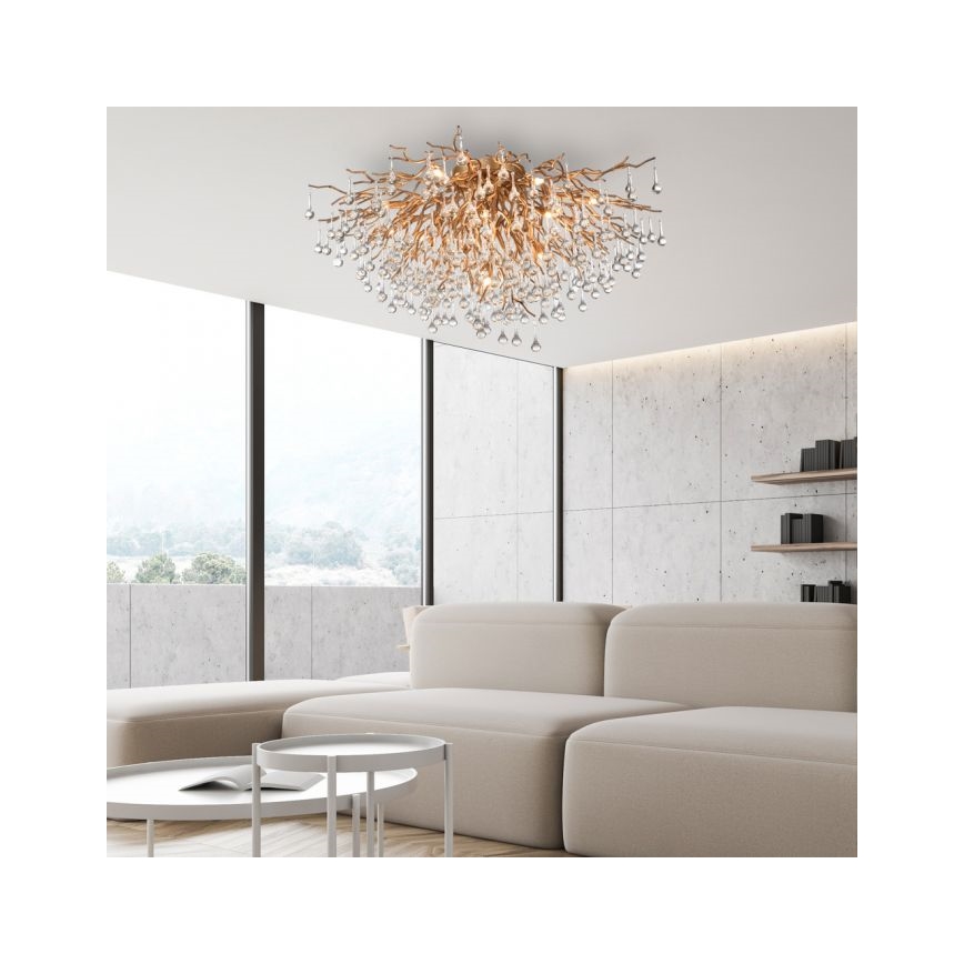 Paul Neuhaus 8092-11 - Nadgradni lestenec ICICLE 14xG9/40W/230V pr. 100 cm medenina