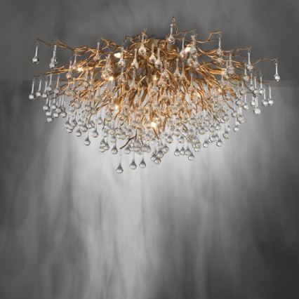 Paul Neuhaus 8092-11 - Nadgradni lestenec ICICLE 14xG9/40W/230V pr. 100 cm medenina