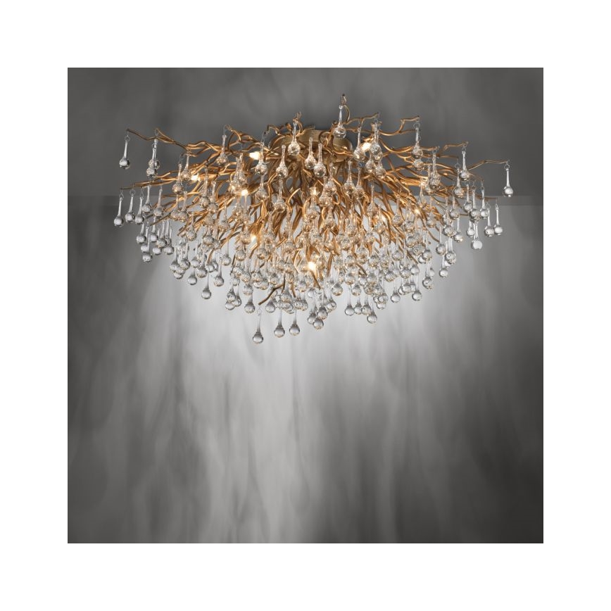 Paul Neuhaus 8092-11 - Nadgradni lestenec ICICLE 14xG9/40W/230V pr. 100 cm medenina