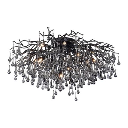 Paul Neuhaus 8092-18 - Pritrjen stropni lestenec ICICLE, 14xG9/40W/230V, premer 100 cm, črna