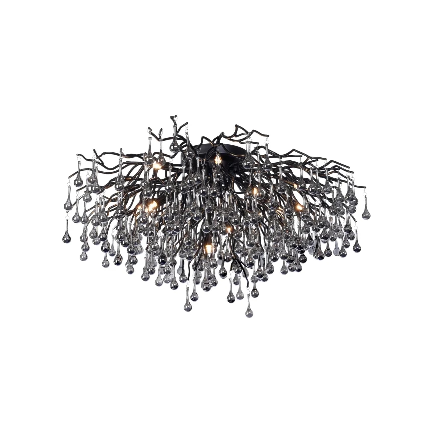 Paul Neuhaus 8092-18 - Pritrjen stropni lestenec ICICLE, 14xG9/40W/230V, premer 100 cm, črna