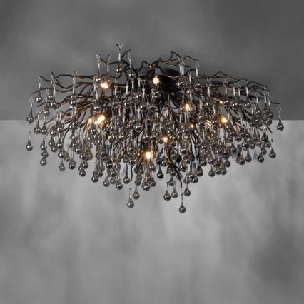 Paul Neuhaus 8092-18 - Pritrjen stropni lestenec ICICLE, 14xG9/40W/230V, premer 100 cm, črna