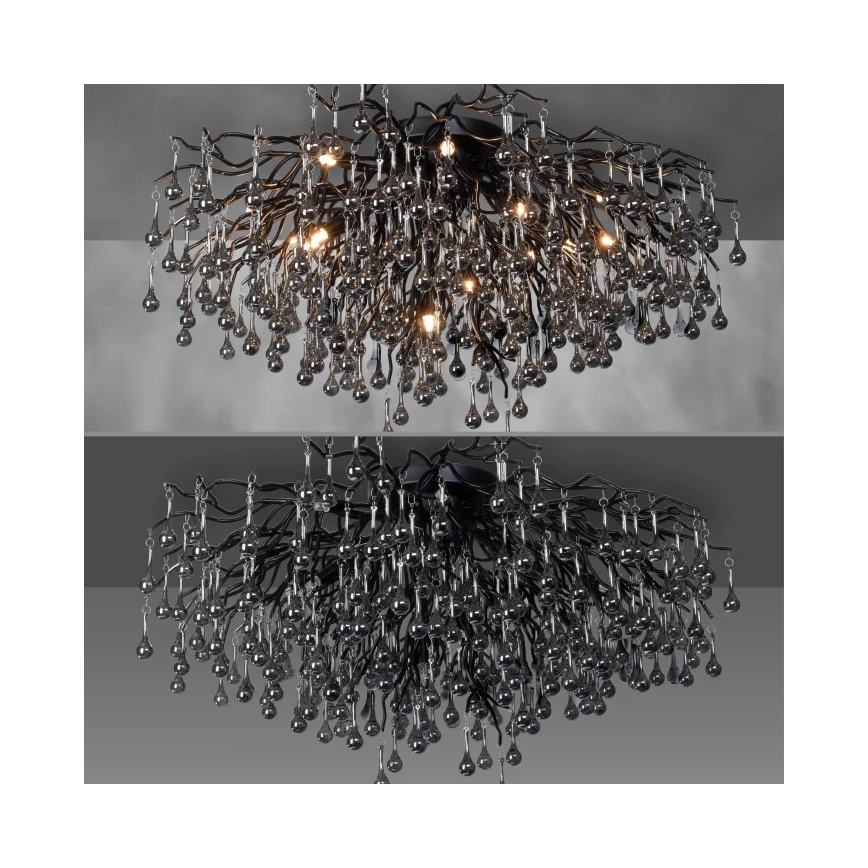 Paul Neuhaus 8092-18 - Pritrjen stropni lestenec ICICLE, 14xG9/40W/230V, premer 100 cm, črna