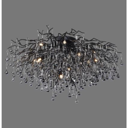 Paul Neuhaus 8092-18 - Pritrjen stropni lestenec ICICLE, 14xG9/40W/230V, premer 100 cm, črna