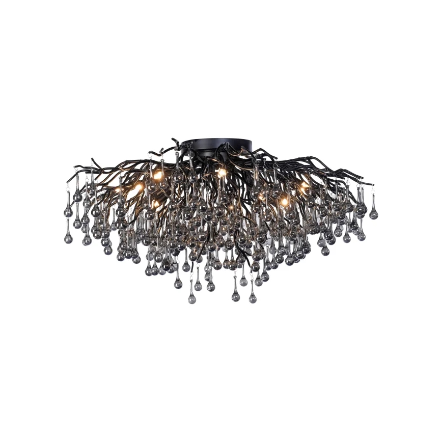 Paul Neuhaus 8092-18 - Pritrjen stropni lestenec ICICLE, 14xG9/40W/230V, premer 100 cm, črna