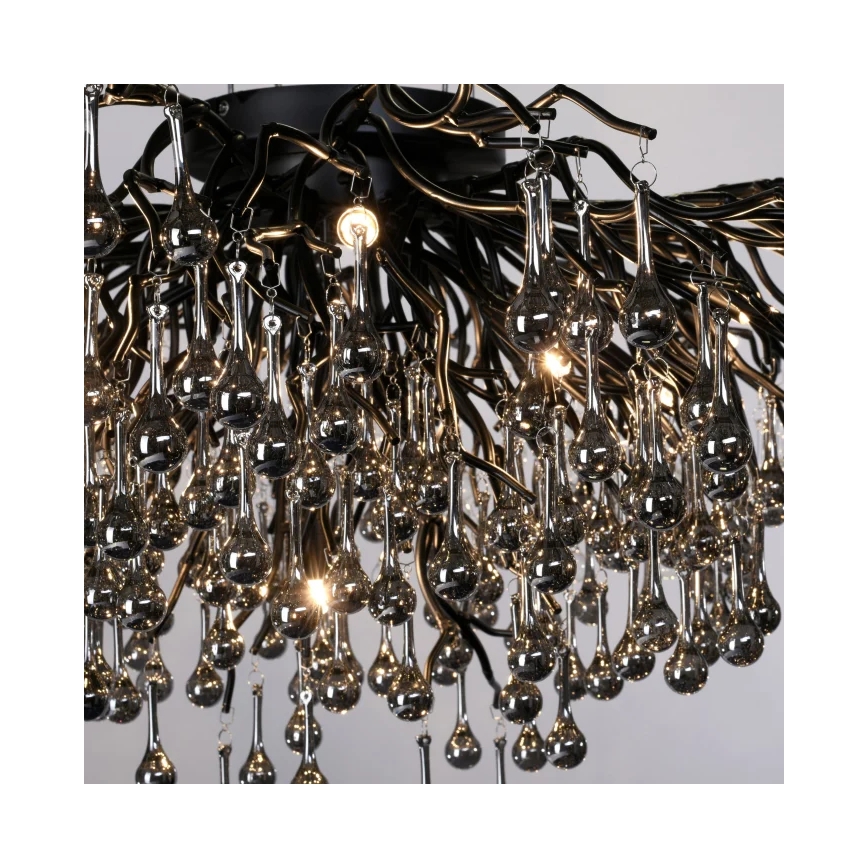 Paul Neuhaus 8092-18 - Pritrjen stropni lestenec ICICLE, 14xG9/40W/230V, premer 100 cm, črna