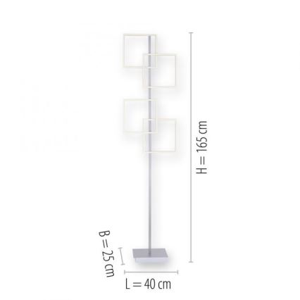 Paul Neuhaus 817-55 - LED Zatemnitvena talna svetilka INIGO 4xLED/8W/230V + Daljinski upravljalnik