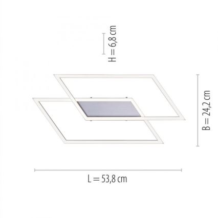 Paul Neuhaus 8192-55 - LED Zatemnitveni nadgradni lestenec INIGO 2xLED/12W/230V