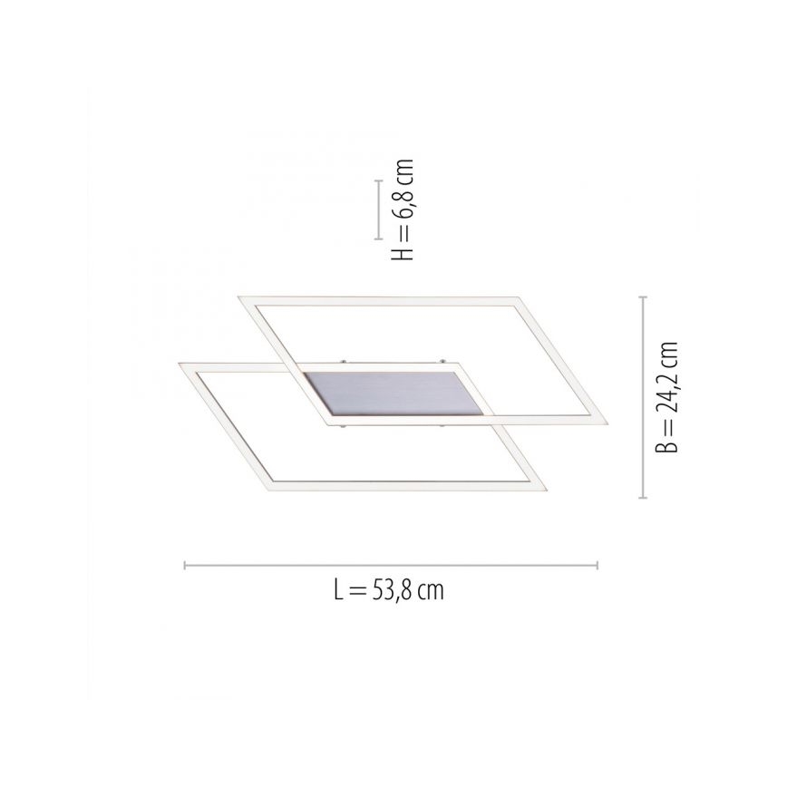 Paul Neuhaus 8192-55 - LED Zatemnitveni nadgradni lestenec INIGO 2xLED/12W/230V