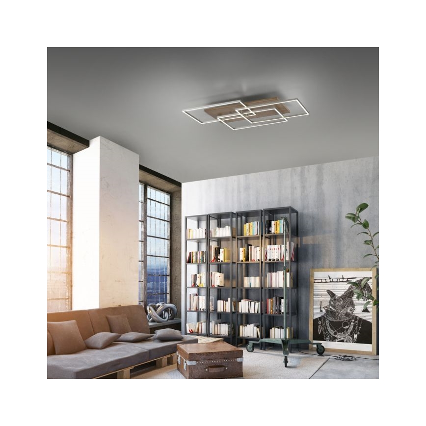 Paul Neuhaus 8330-79 - LED Zatemnitveni nadgradni lestenec PALMA 3xLED/12W/230V bor + Daljinski upravljalnik