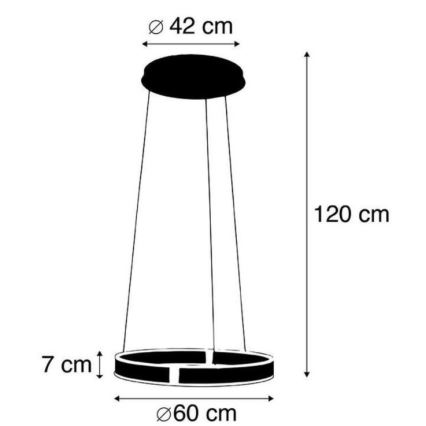 Paul Neuhaus 8361-55 - LED Zatemnitveni lestenec na vrvici s senzorjem ARINA LED/27W/230V