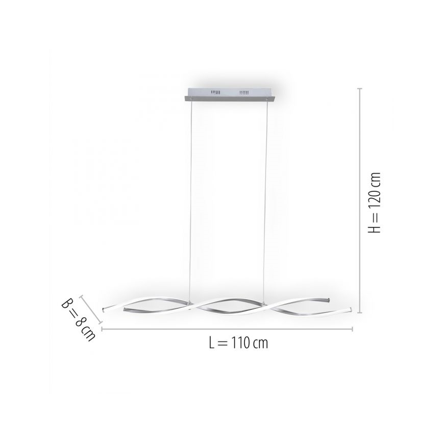Paul Neuhaus 9142-55 - LED Zatemnitveni lestenec na vrvici POLINA 2xLED/10,2W/230V