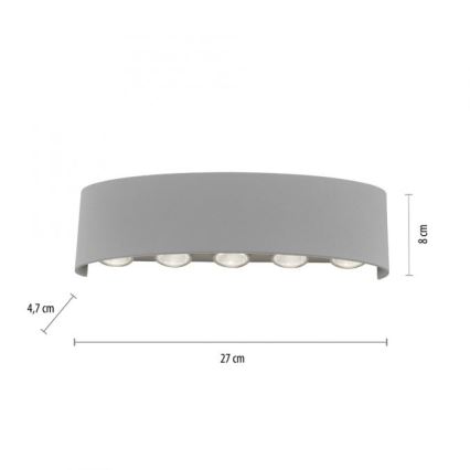 Paul Neuhaus 9489-21- LED Zunanja stenska svetilka CARLO 10xLED/0,8W/230V IP54