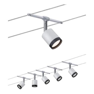Paulmann 3981 - Komplet 5xLED/4W Kompleten kabelski sistem TUBE 230V matiran krom/črna