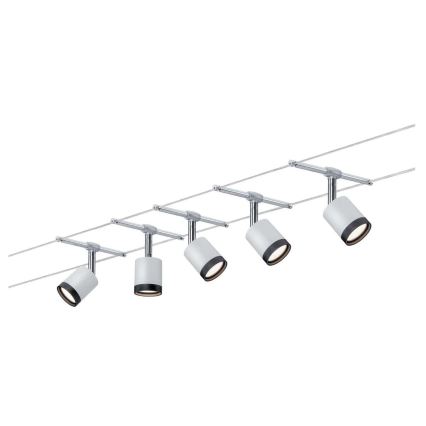 Paulmann 3981 - Komplet 5xLED/4W Kompleten kabelski sistem TUBE 230V matiran krom/črna