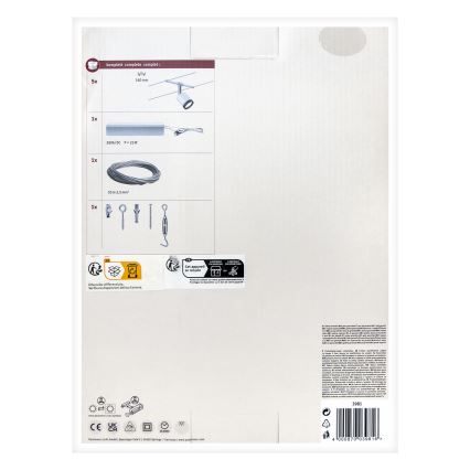 Paulmann 3981 - Komplet 5xLED/4W Kompleten kabelski sistem TUBE 230V matiran krom/črna