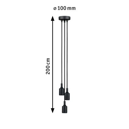 Paulmann 50382 - 3xE27/60W Napajalni kabel KETIL 230V