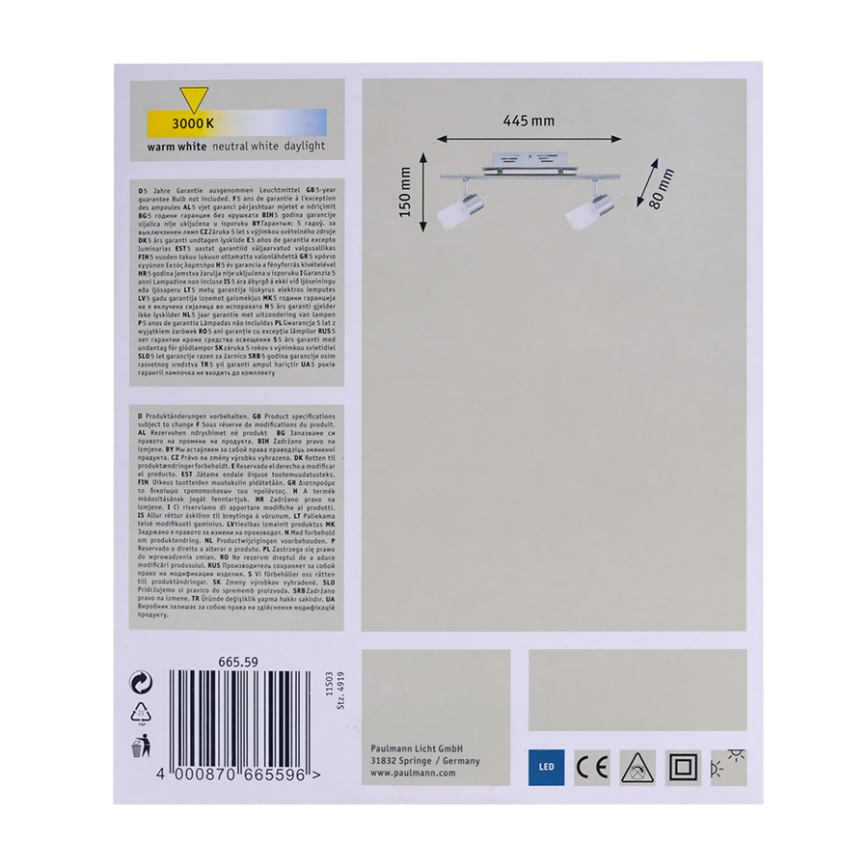 Paulmann 66559 - LED Reflektor ZYLED 2xLED/3W/230V