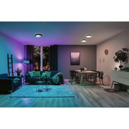 Paulmann 70544 - LED RGBW/22W Zatemnitvena stropna svetilka RAINBOW 230V 3000-6500K + Daljinski upravljalnik